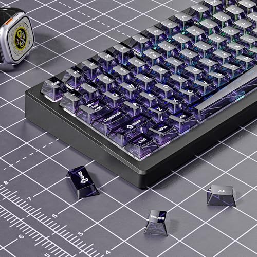 dagaladoo Purple Clear Keyboard keycaps,Transparent keycaps 60 75 100 Percent,Ceramic Jelly Key caps Set,Shine Through Key caps,Cherry Profile Key Caps for Mx Switches Mechanical Keyboard - Image 5