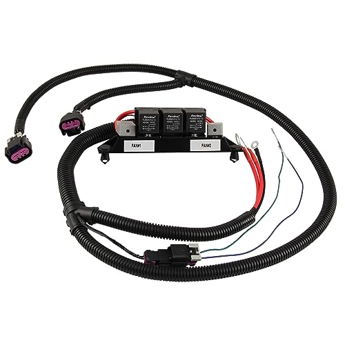 Jiacheng Speed Electric Dual Fan Control Wiring Harness 674-00923 Compatible with Chevy Silverado Suburban Tahoe Avalanche & GMC Yukon Sierra, Gasoline Engines Only - Image 1