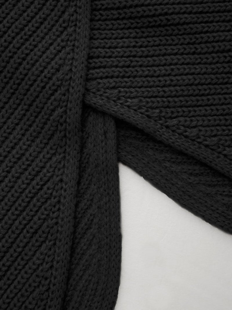 CIDER Cropped Sweaters for Women Turtleneck Sweater Long Sleeve Ribbed Knit Lantern Sleeve Pullover Fall Outfits Black - Image 3