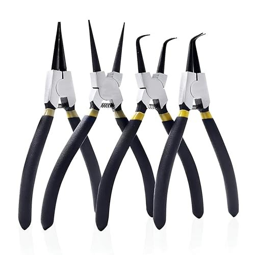 GIZMO Circlip Plier 7" Set of 4 Pcs, Internal Bent Nose Circlip Plier, Interrnal Straight Nose Circlip Plier, External Bent Nose Circlip Plier - Image 1