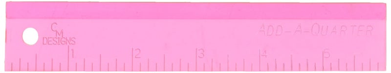 CM Designs Ruler 6" Add-A-Quarter Pink CMDesignsRuler6AddAQuarterPink, 6" - Image 1