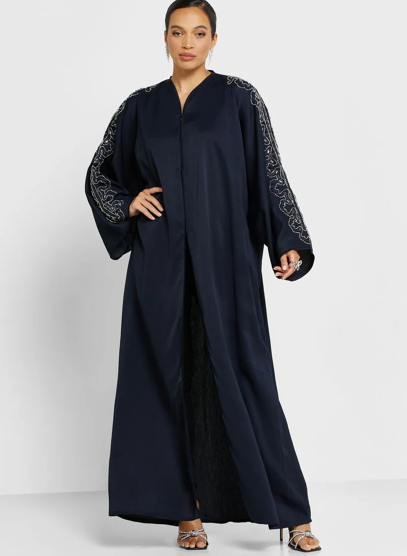hayas closet V-Neck Embellished Abaya