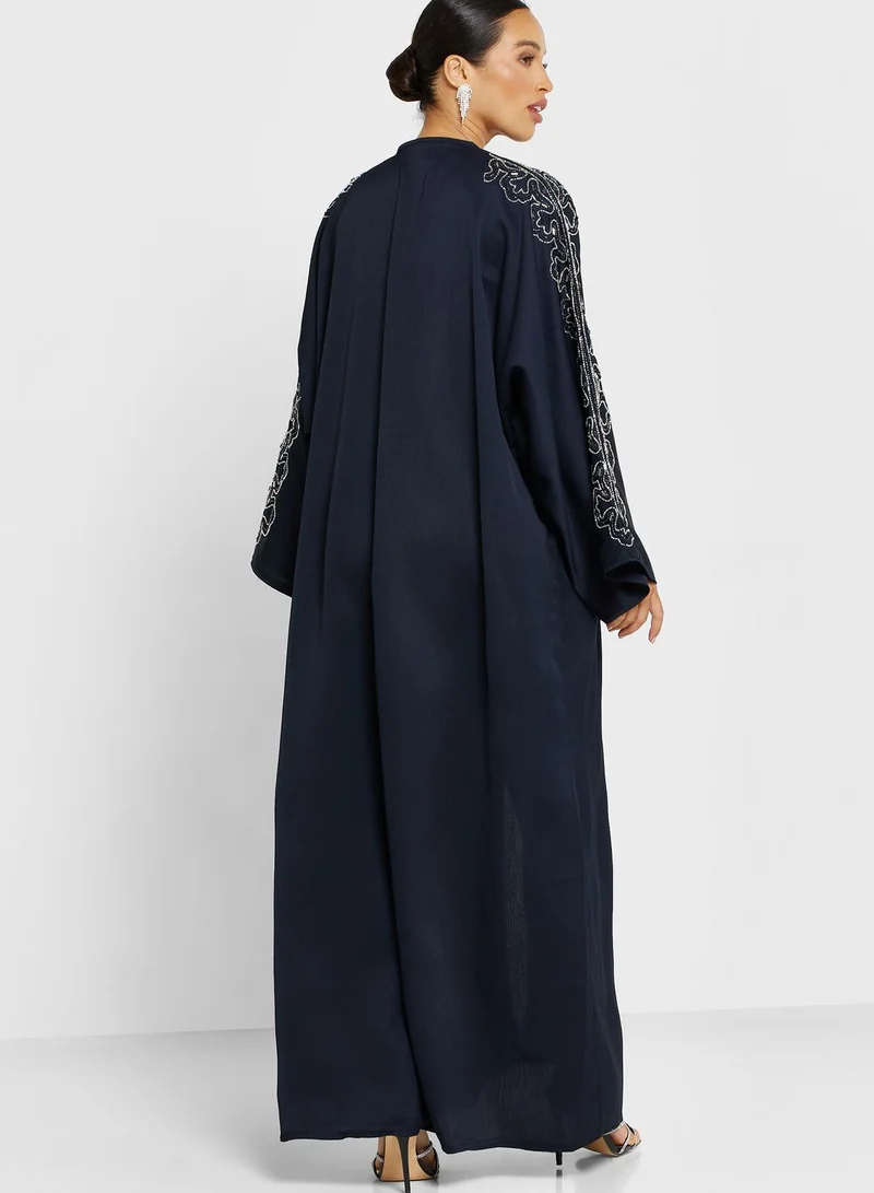 hayas closet V-Neck Embellished Abaya