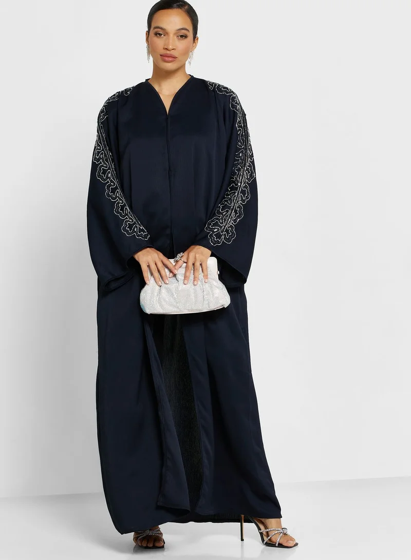 hayas closet V-Neck Embellished Abaya