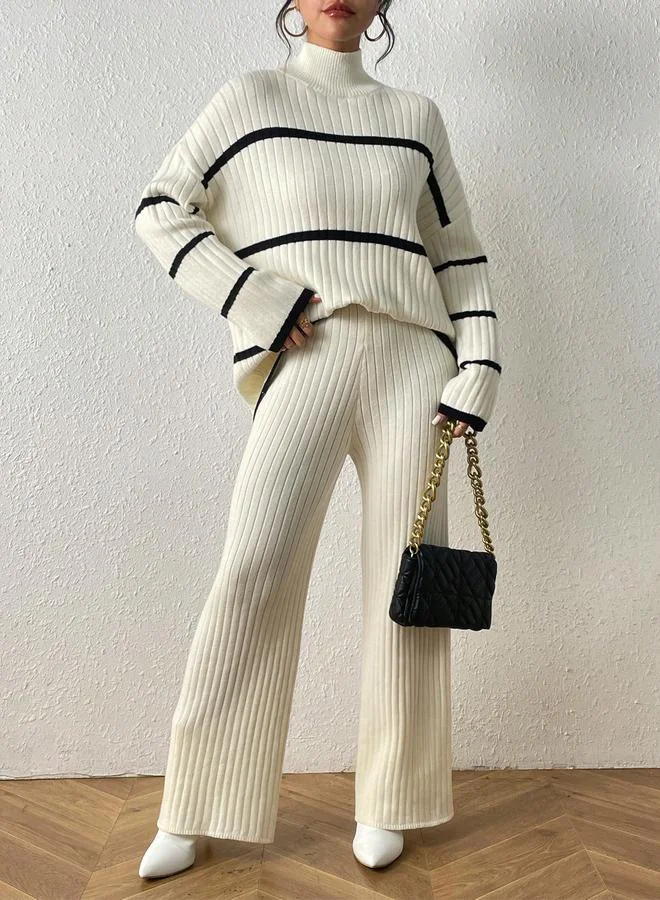 Take Two Take Two Ribbed Knit Relaxed Sweater and Pants Co-Ords