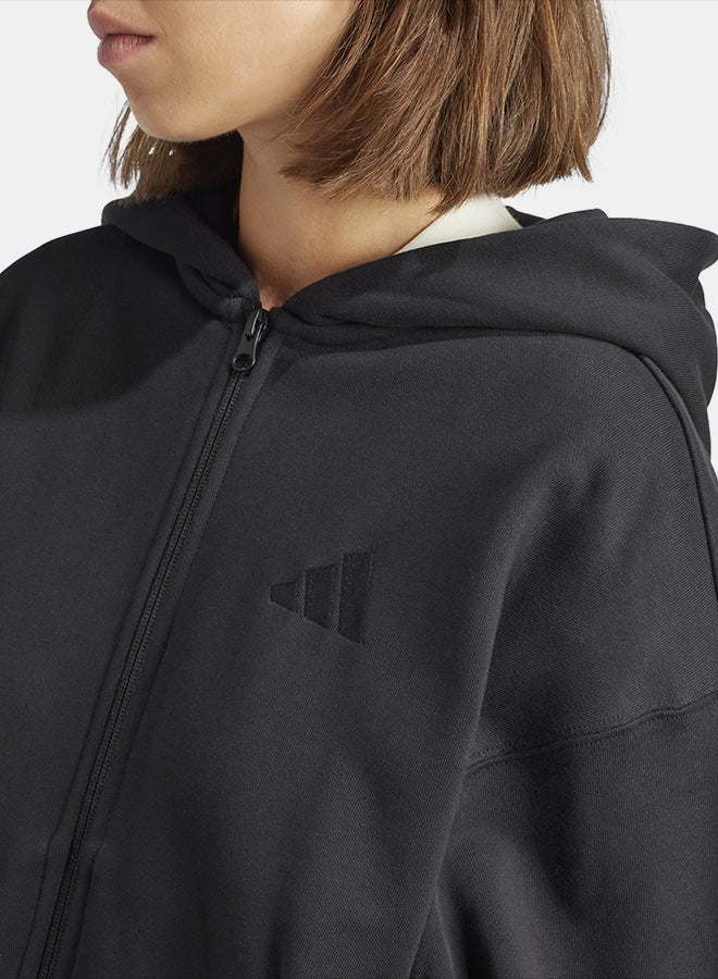 Adidas ALL SZN French Terry Loose Full-Zip Hoodie - Image 4