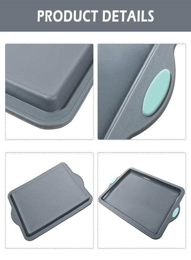 Webake Silicone Sheet Cake Pan, 14 Inch Silicone Sheet Pans 2 Pack Cookie Sheet Jelly Roll Pan Rectangular Cooking Sheet Baking Trays for Oven - Image 3
