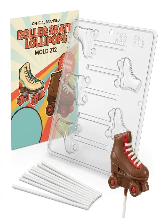Lollipops Roller Skate Lollipop Chocolate Candy Mold 212-5 Cavities, 2.5" Each Piece - Image 1