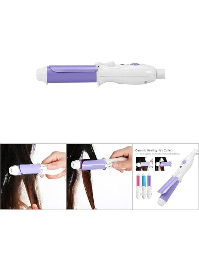 مكواة تجعيد وفرد شعر محمولة من السيراميك – تصميم صغير للسفر مع تسخين فوري ولمسة نهائية براقة للشعر -– تمويج وفرد احترافي بسهولة ( متعدد الالوان ) (موف) - Image 4