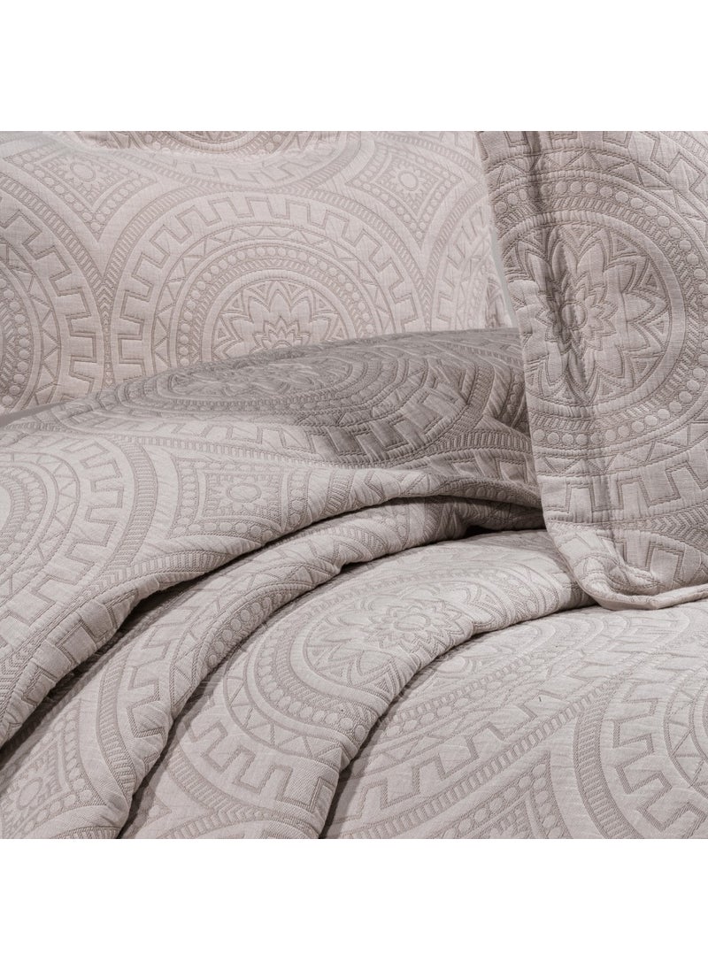 Solinas Collection Medallion Mink Cotton Double Bedspread  - Image 3
