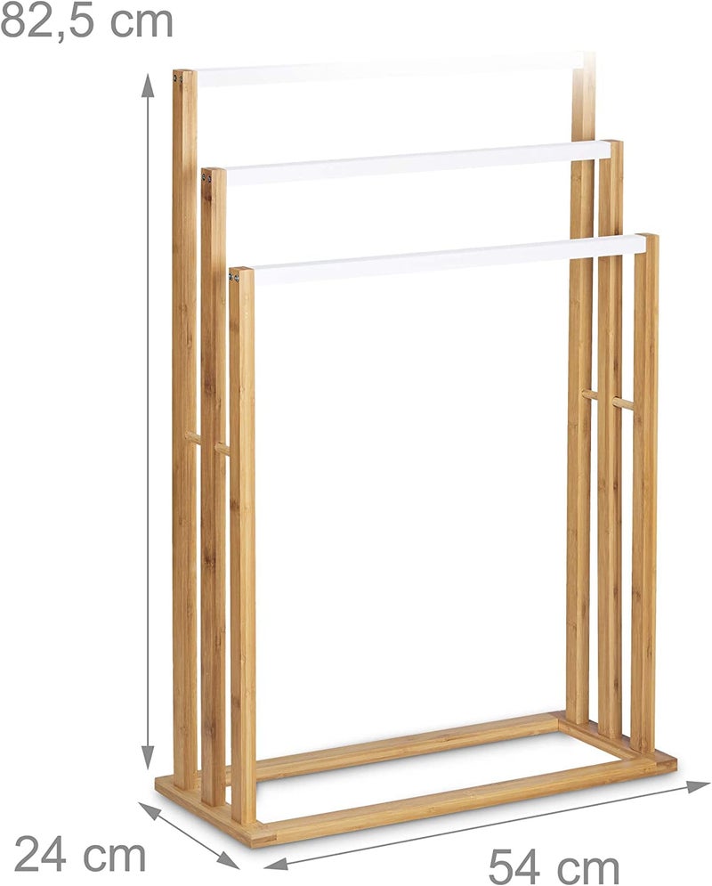 Elegant Classic Freestanding Towel Stand Floor Standing Towel StandBath OrganizerTowel Drying Rack 45 x 22 x 86 TR22  - Image 5