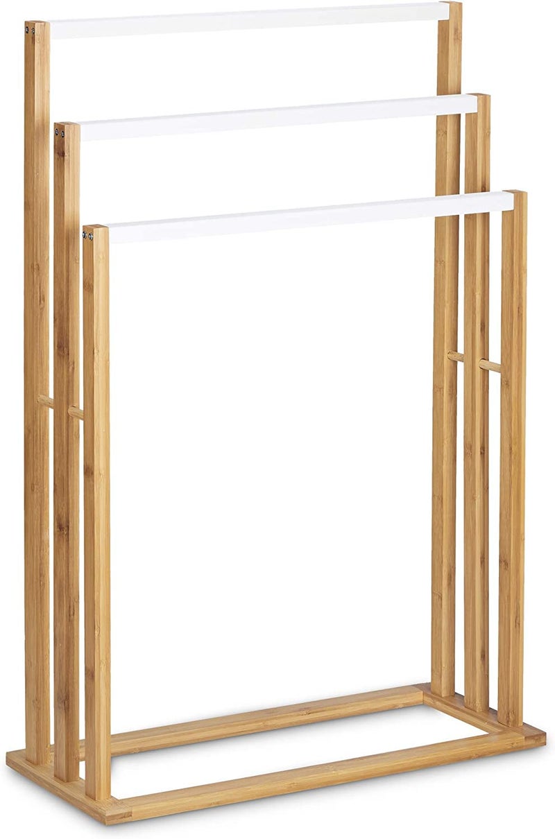 Elegant Classic Freestanding Towel Stand Floor Standing Towel StandBath OrganizerTowel Drying Rack 45 x 22 x 86 TR22  - Image 1