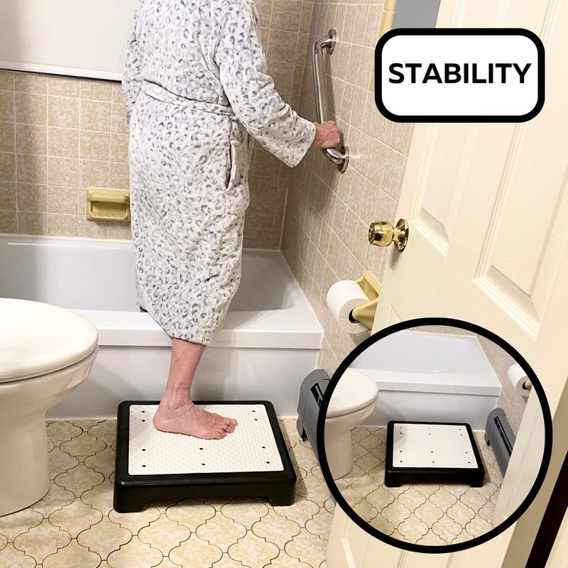 Evelots Mobility Low Step Stool for Seniors - Sturdy Half Step Large Platform for Adults, Elderly - Up to 425 Pounds - Nonslip - Indoor & Outdoor - Lightweight - Stairs, Bed, Bathtub, Shower, Car - Image 4