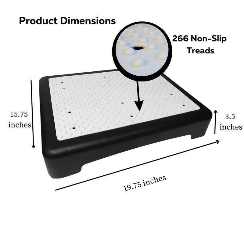 Evelots Mobility Low Step Stool for Seniors - Sturdy Half Step Large Platform for Adults, Elderly - Up to 425 Pounds - Nonslip - Indoor & Outdoor - Lightweight - Stairs, Bed, Bathtub, Shower, Car - Image 2