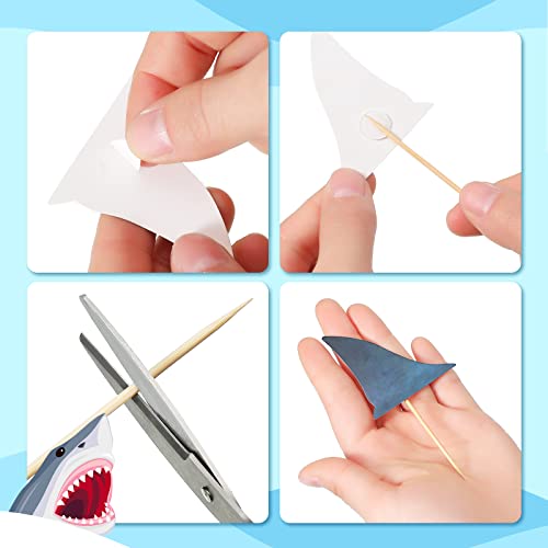 Geyee 18 Pack Shark Cake Toppers for Attack Sea Creatures Decor Shark Figurines Decorations Ocean Theme Cupcake Picks for Birthday Shower Party Favors Supplies - Image 4