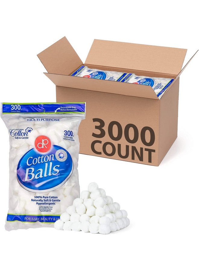 DecorRack 3000 Mini Cotton Balls Bulk Pack For Make-Up, Nail Polish Removal, Applying Oil Lotion Or Powder, Multi-Purpose Balls Made From 100% Natural Cotton, Soft And Absorbent (3000 Count) - Image 1