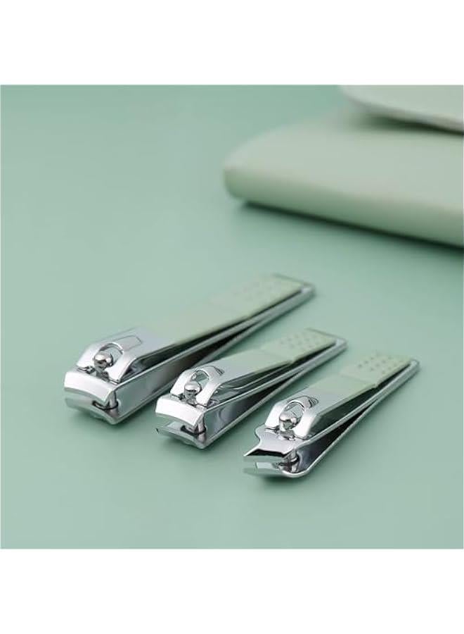 HOOKOR Manicure Set 16 in 1 Stainless Steel, Professional Manicure Kit Nail Clippers Set,Portable Travel Grooming Kit for Men and Women with Green Leather Travel Case (23-3) - Image 4