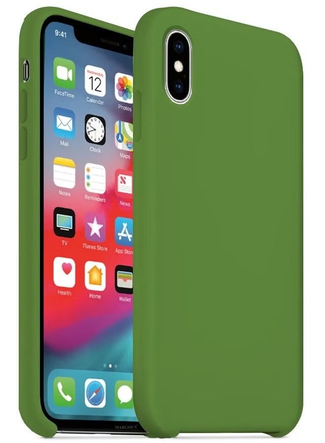 CATANES غطاء سيليكون متميز لجهاز آيفون XS MAX - حماية ناعمة، رفيعة ومضادة للصدمات باللون الأخضر