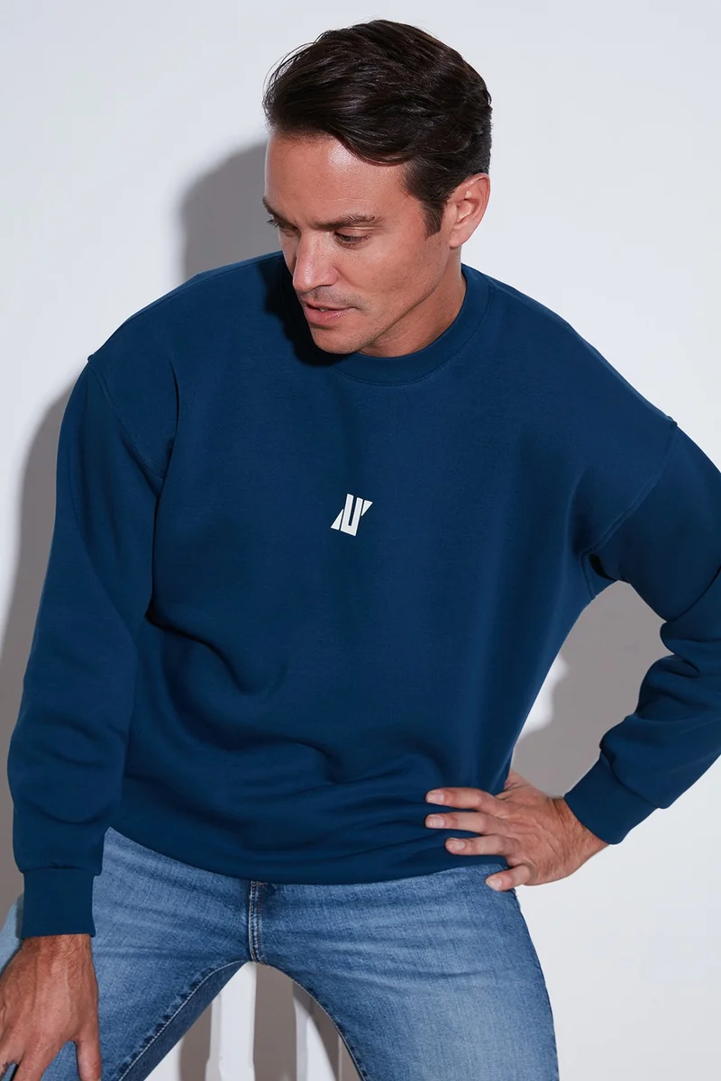 بوراتي Regular Fit Crew Neck Cotton Furry Soft Raised Sweat Men's Sweat 5905405
