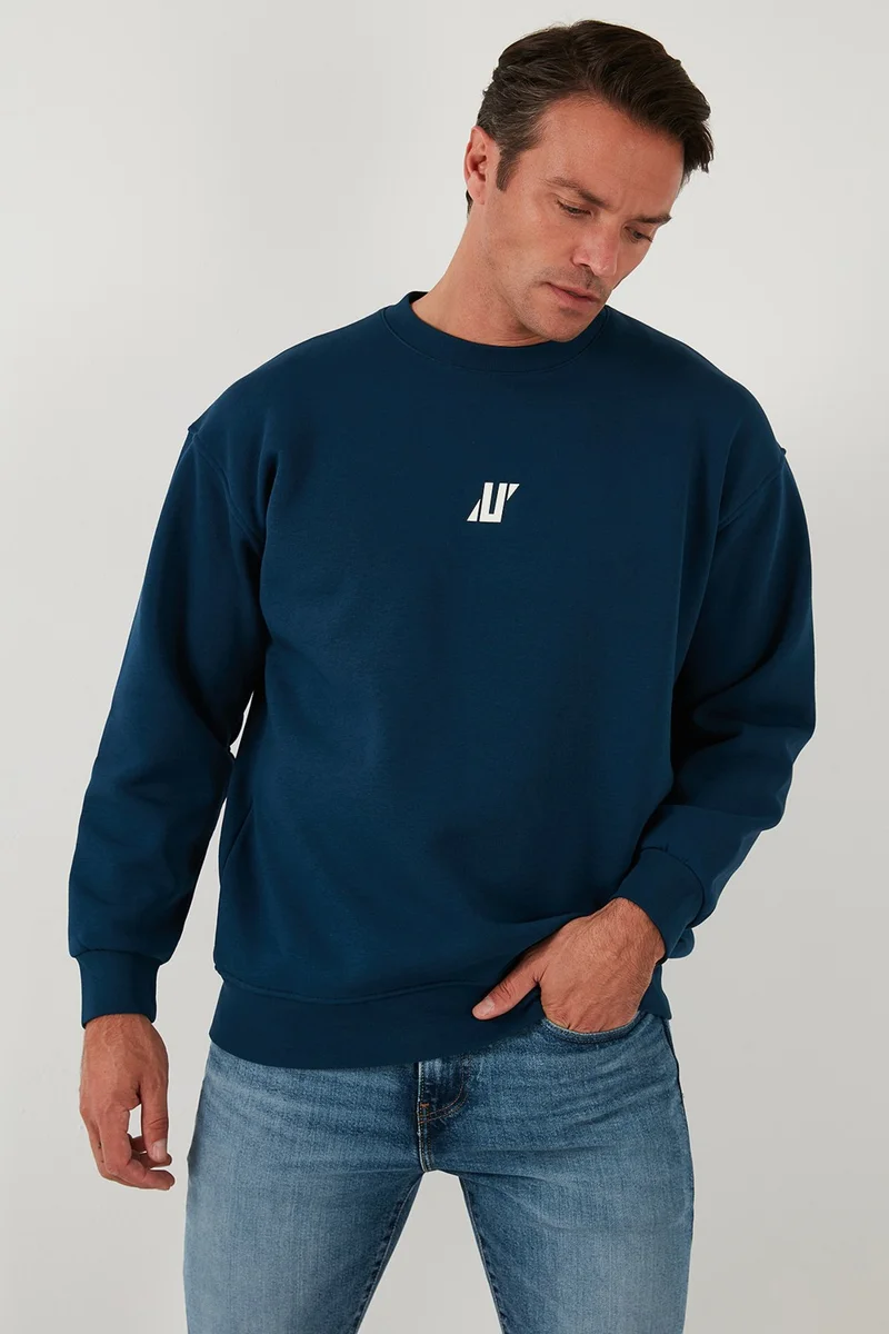 بوراتي Regular Fit Crew Neck Cotton Furry Soft Raised Sweat Men's Sweat 5905405