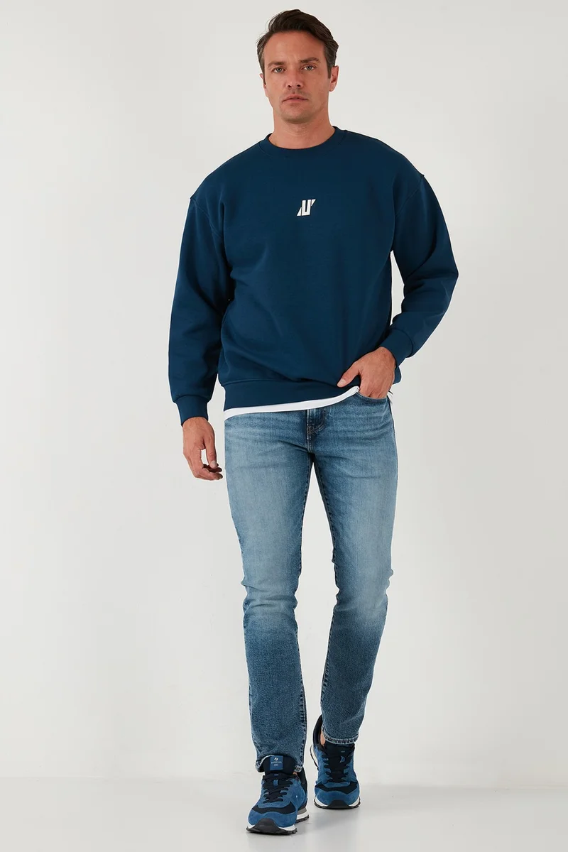 بوراتي Regular Fit Crew Neck Cotton Furry Soft Raised Sweat Men's Sweat 5905405