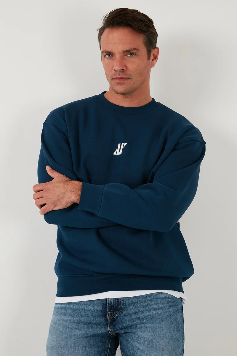 بوراتي Regular Fit Crew Neck Cotton Furry Soft Raised Sweat Men's Sweat 5905405