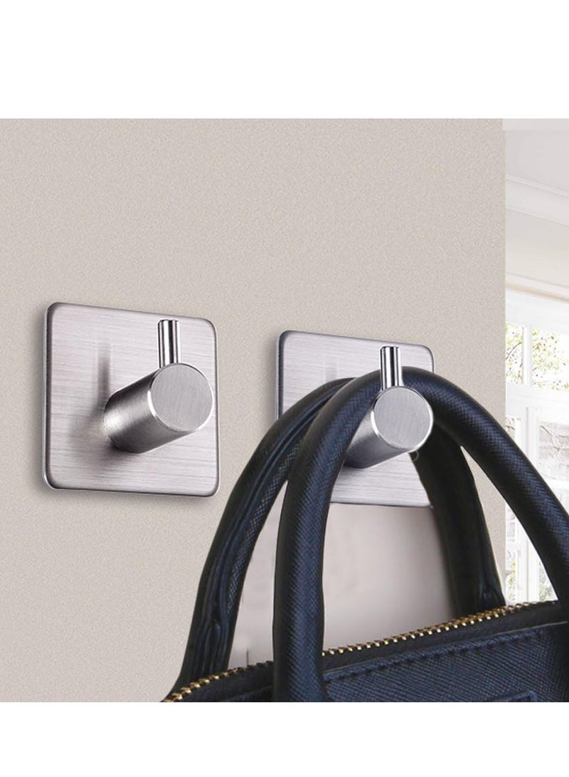 No Drill Stainless Steel Hooks 4-Pack - Heavy Duty Waterproof Adhesive, Strong Hold for Abaya, Hijab, Towel, Robe (7kg), for Bathroom Kitchen - Image 2