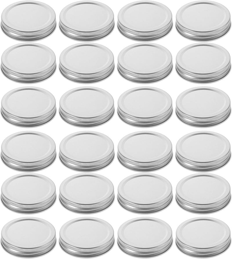 Indoor outdoor use MAGICLULU 24pcs 70mm Mason Jar Lids Tinplate Leakproof Reusable Caps for Canning and Food Storage Silver Metal Sealing Covers for Home Kitchen Preservation Multi-purpose - Image 1