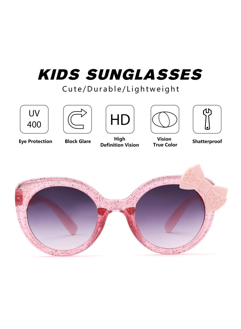 SYOSI 3 Pairs of Cute Kids Sunglasses with Multiple Shapes for Toddler Girls Aged 3-12, UV400 Protection Eyewear for Outdoor and Beach Activities, Safe and Stylish - Image 3