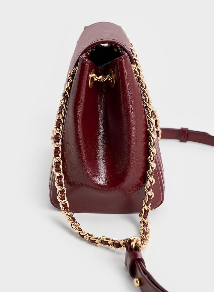 Charles & Keith Donna Crinkle-Effect Shoulder Bag camera bag - Image 4