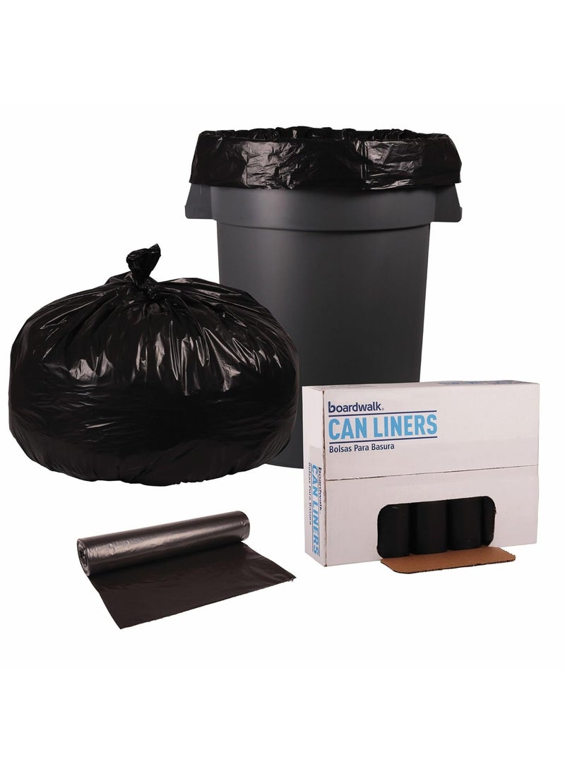 boardwalk Boardwalk X8647SKKR01 43 in x 47 in 56 gal 12 mil Recycled LowDensity Polyethylene Can Liners  Black 100Carton  - Image 1