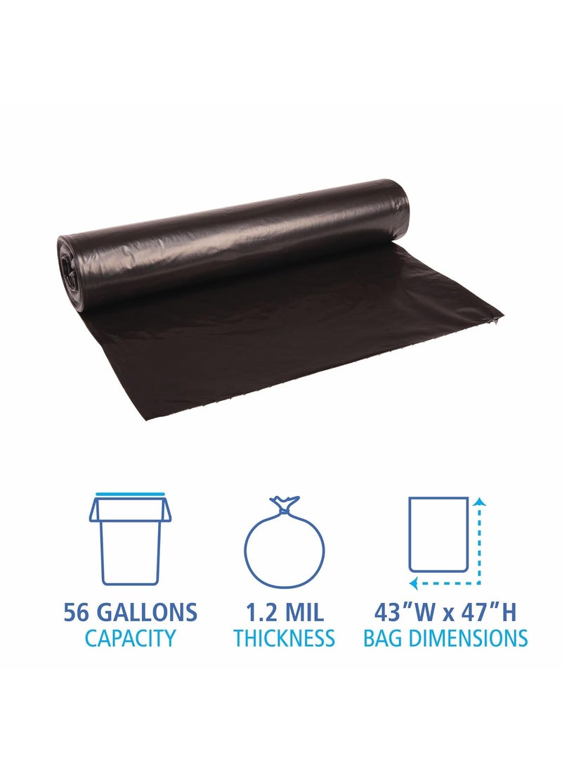 boardwalk Boardwalk X8647SKKR01 43 in x 47 in 56 gal 12 mil Recycled LowDensity Polyethylene Can Liners  Black 100Carton  - Image 4