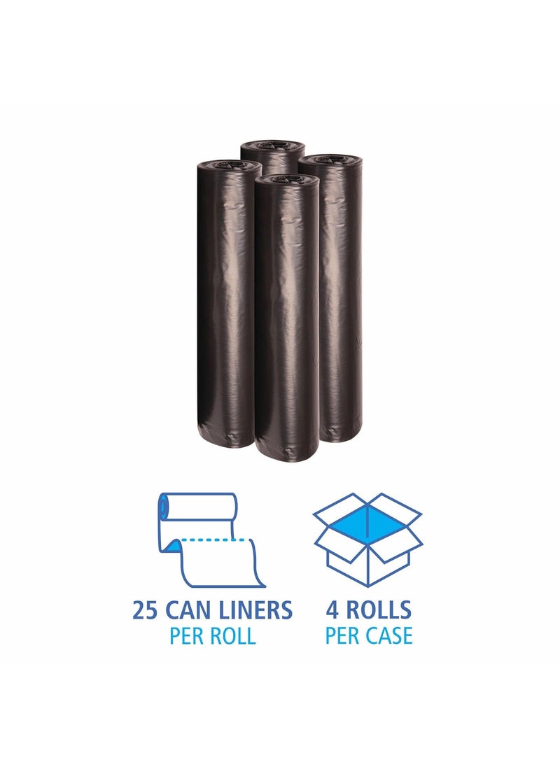 boardwalk Boardwalk X8647SKKR01 43 in x 47 in 56 gal 12 mil Recycled LowDensity Polyethylene Can Liners  Black 100Carton  - Image 5