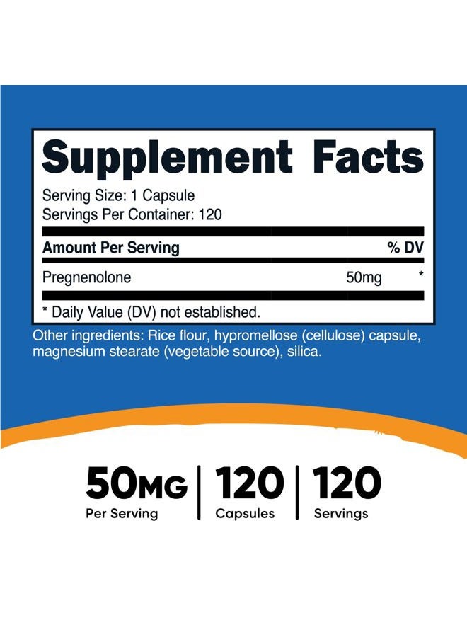 Nutricost Pregnenolone 50mg, 120 Capsules - Non-GMO, Gluten Free, Vegetarian Capsules - Image 2