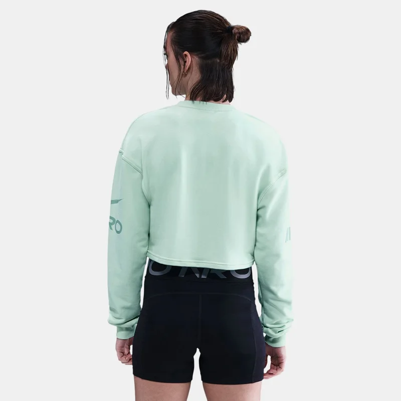Nike Green Women's Pro Dri-FIT French Terry Sweatshirt for Women | Best Price UAE