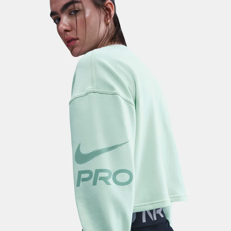 Nike Green Women's Pro Dri-FIT French Terry Sweatshirt for Women | Best Price UAE