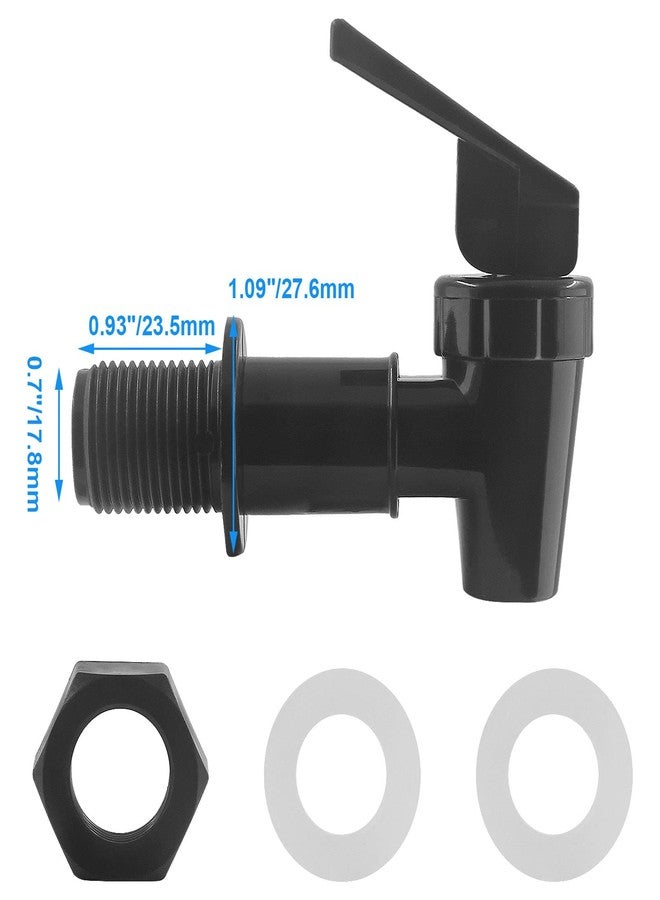 Rierdge 2 Pcs BPA-Free Replacement Cooler Faucet Water Bottle Jug, Water Dispenser Tap Set Reusable Spigot Spout Water Beverage Lever Pour Dispenser Valve Water Crock Tap (Black) - Image 3
