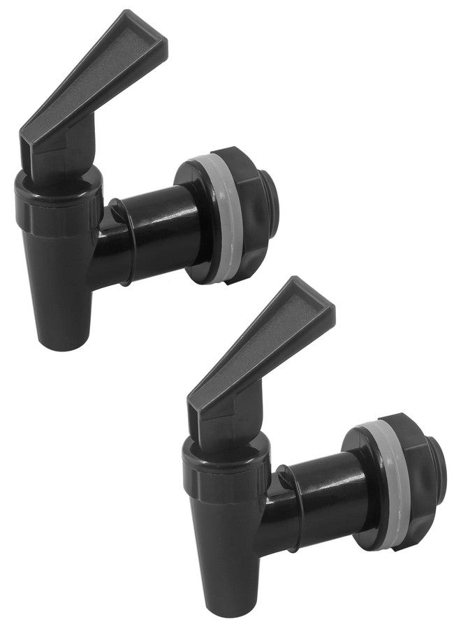 Rierdge 2 Pcs BPA-Free Replacement Cooler Faucet Water Bottle Jug, Water Dispenser Tap Set Reusable Spigot Spout Water Beverage Lever Pour Dispenser Valve Water Crock Tap (Black) - Image 1