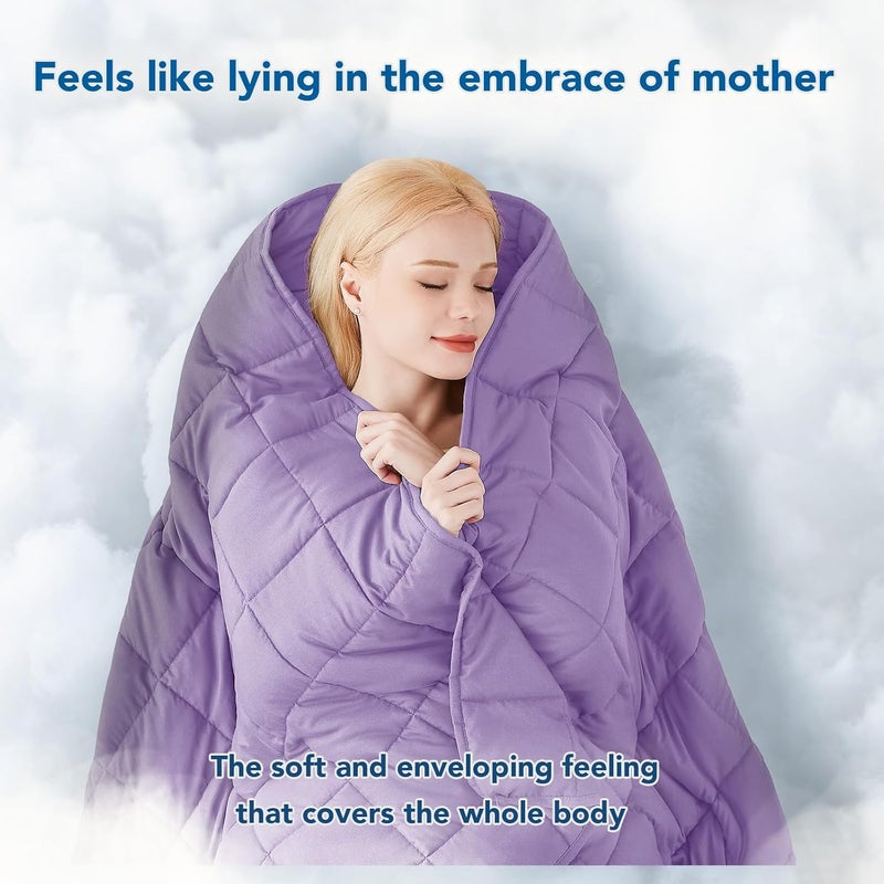 Topcee Weighted Blanket for Adults (15 lbs, 48" x 72") Twin Size Soft Cooling Heavy Blanket Sleeping, Apply to 130-160 lbs Body, Thick Breathable Blanket with Glass Bead, Easy Care - Image 4
