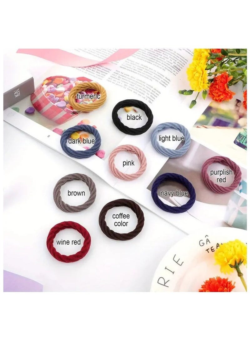 60 Pcs Seamless Hair Ties Ponytail Holders Thick Elastic Hair Tie Cotton No Crease Hair Band For Thick Heavy And Curly Hair, Lightweight Highly Elastic - Image 2