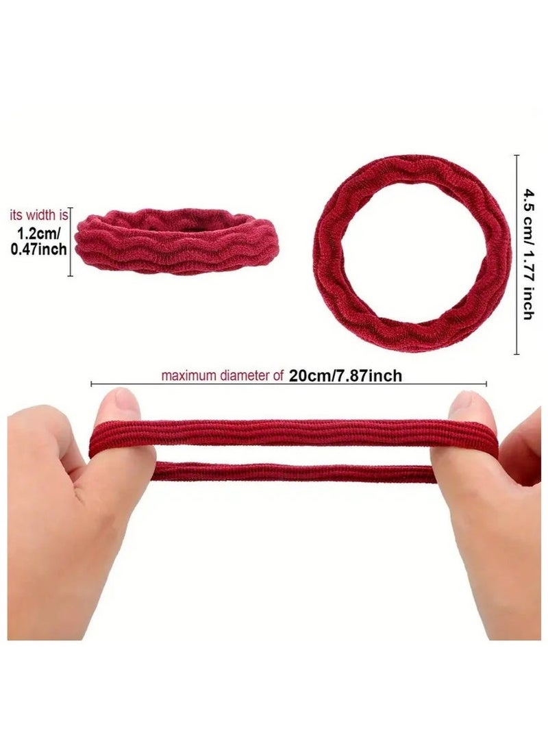 60 Pcs Seamless Hair Ties Ponytail Holders Thick Elastic Hair Tie Cotton No Crease Hair Band For Thick Heavy And Curly Hair, Lightweight Highly Elastic - Image 4