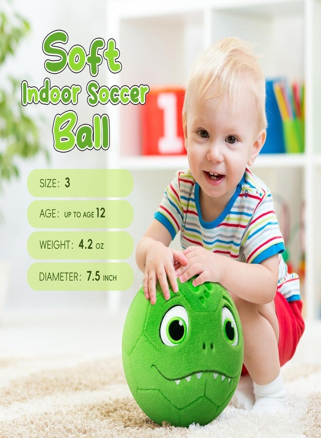 VangeBow Silent Indoor Soccer Balls for Toddlers 1-3, Inflatable Soft Plush Baby Toddler Soccer Ball Toys Gifts for Kid 3-5 Year Old Boy First Birthday Gift (Dinosaur, Pump Include) - Image 2