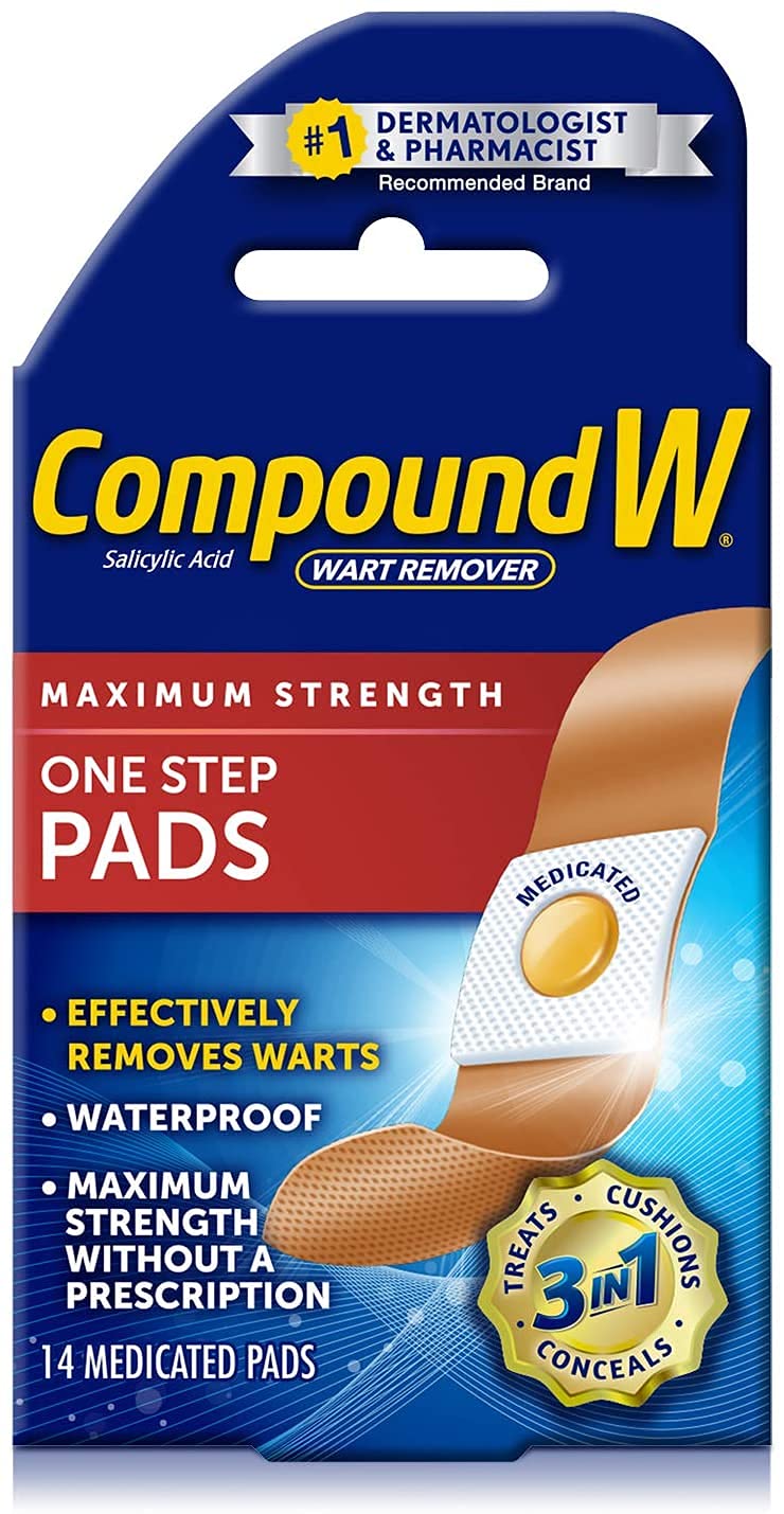 Compound W Maximum Strength One Step Wart Remover Pads | 14 Count | Pack of 3 - Image 1