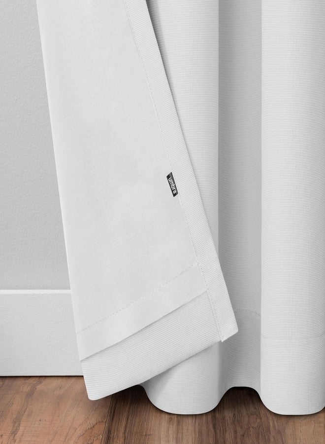 Umbra Ottoman Textured Solid 100% Blackout Grommet 63 in Long x 50 in Wide Window Curtain Panel, White - Image 4