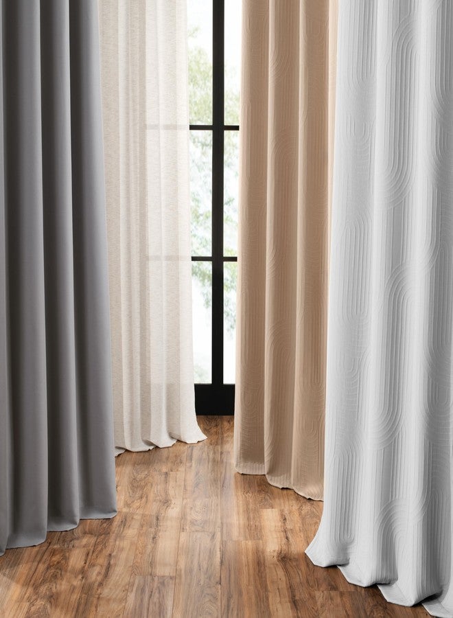 Umbra Ottoman Textured Solid 100% Blackout Grommet 63 in Long x 50 in Wide Window Curtain Panel, White - Image 5