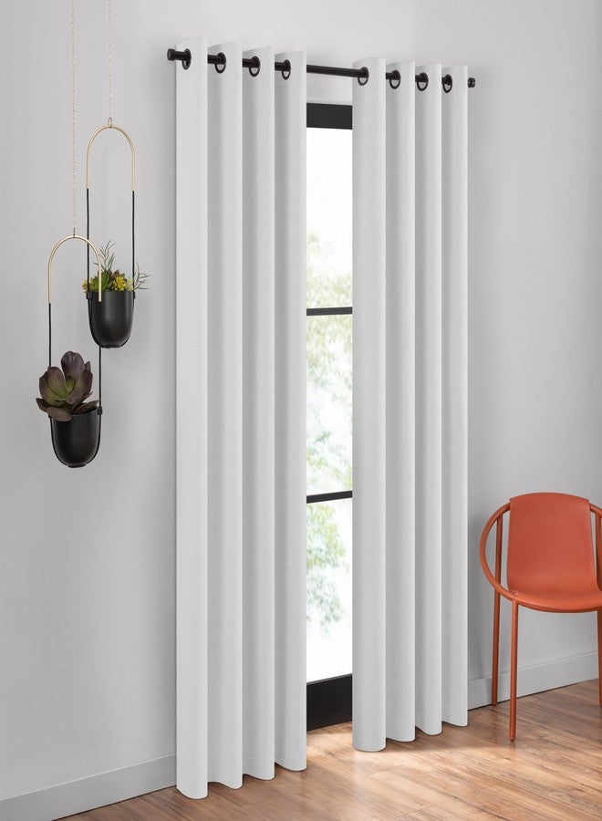 Umbra Ottoman Textured Solid 100% Blackout Grommet 63 in Long x 50 in Wide Window Curtain Panel, White - Image 3