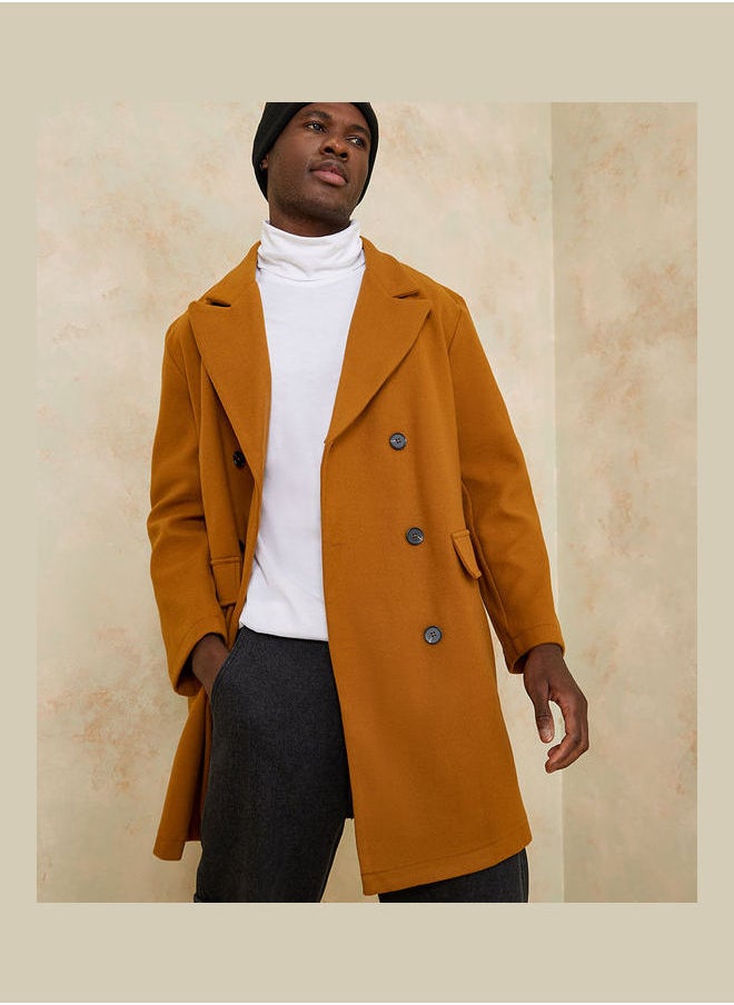 Styli - Felt Texture Oversized Double Breasted Longline Coat - Image 1