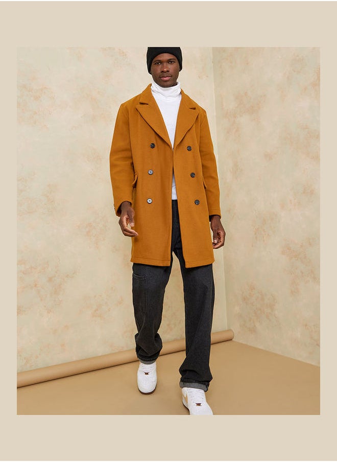 Styli - Felt Texture Oversized Double Breasted Longline Coat - Image 1