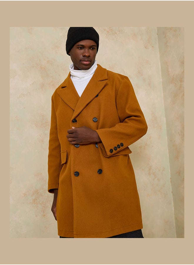 Styli - Felt Texture Oversized Double Breasted Longline Coat - Image 1