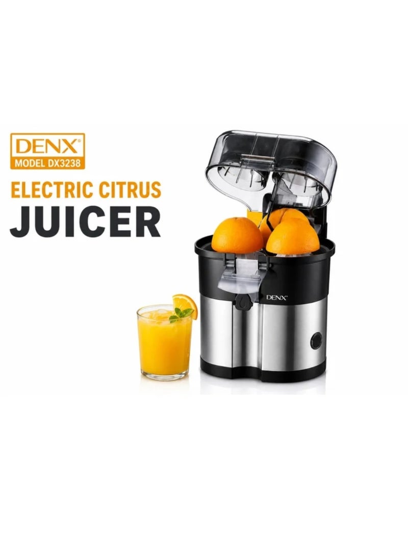 Dinex Dinx 100W Electric Citrus Juicer, 380ml Capacity, with Double Cone and Stainless Steel Body, for Oranges and Lemons - Image 1